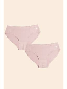 Krvvy - Premium Seamless Bikini Underwear Low Rise Panties Set of 2 with Cotton Gusset
