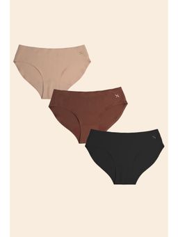 Krvvy - Premium Seamless Bikini Panties Low Coverage Multi-Color (Pack of 3)