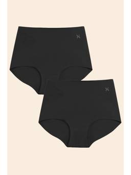 Krvvy - High Rise Seamless Shaping Briefs Black (Pack of 2)