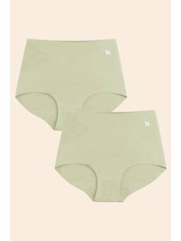 Krvvy - High Rise Seamless Shaping Briefs Green (Pack of 2)