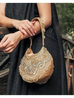 Fizzy Goblet - Gold Embroidered Potli Bag