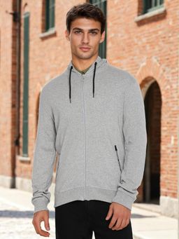 Lee - Regular Fit Grey Solid Sweatshirt