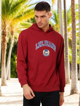 Lee - Men Red Graphic Hoodie
