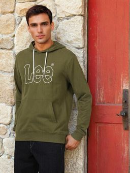 Lee - Men Green Logo Slim Hoodie