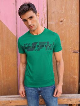 Lee - Mens Graphic Print Green T-Shirt (Slim)