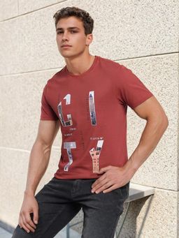 Lee - Mens Graphic Print Red T-Shirt (Slim)