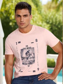 Lee - Mens Graphic Print Pink T-Shirt (Slim)