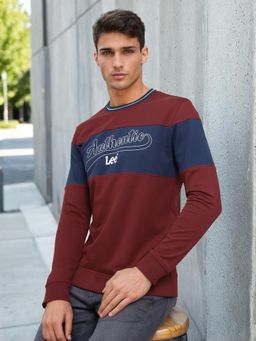 Lee - Men Chevron Red Slim Fit Sweatshirt