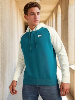 Lee - Men Colorblock Green Regular Fit Hoodie