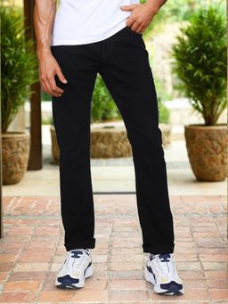Lee - Men'S Black Rodeo Straight Fit Mid Rise No Fade Jeans