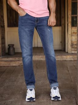 Lee - Men'S Blue Travis Slim Tapered Fit Mid Rise Jeans