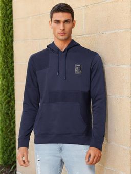 Wrangler - Men Solid Navy Hoodie (Regular)