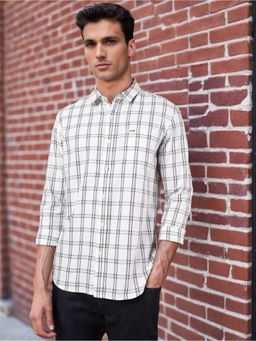Wrangler - Mens Checks White Casual Shirt