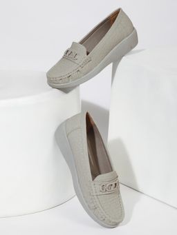 VALIOSAA - Grey Casual Slip On Loafers