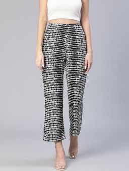 Oxolloxo - Shelled Black and White Printed Pant