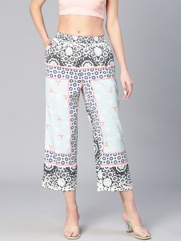 Oxolloxo - Multi-Color Printed Elasticated Polyester Pant