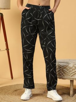 Oxolloxo - Black Printed Elasticated Pant