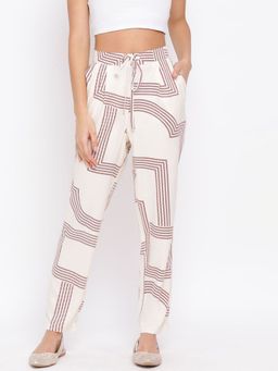 Oxolloxo - Off White Print Drawstring Pant