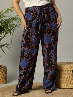 Oxolloxo - Multi-Color Rayon Printed Plus Size Pant