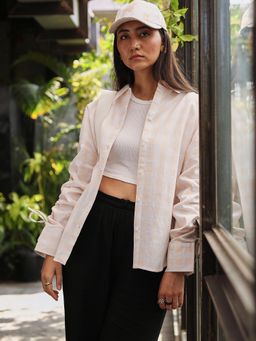 PINACOLADA - Women's Peach Buffalo Check Shirt