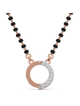 Candere by Kalyan Jewellers - 18K Rose Gold BIS Hallmark and Cubic Zirconia Mangalsutra Pendant with chain for women (3.31)