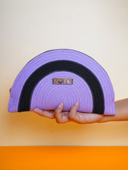 Zolo Label - Stylish Half Moon Shaped Lilac Clutch