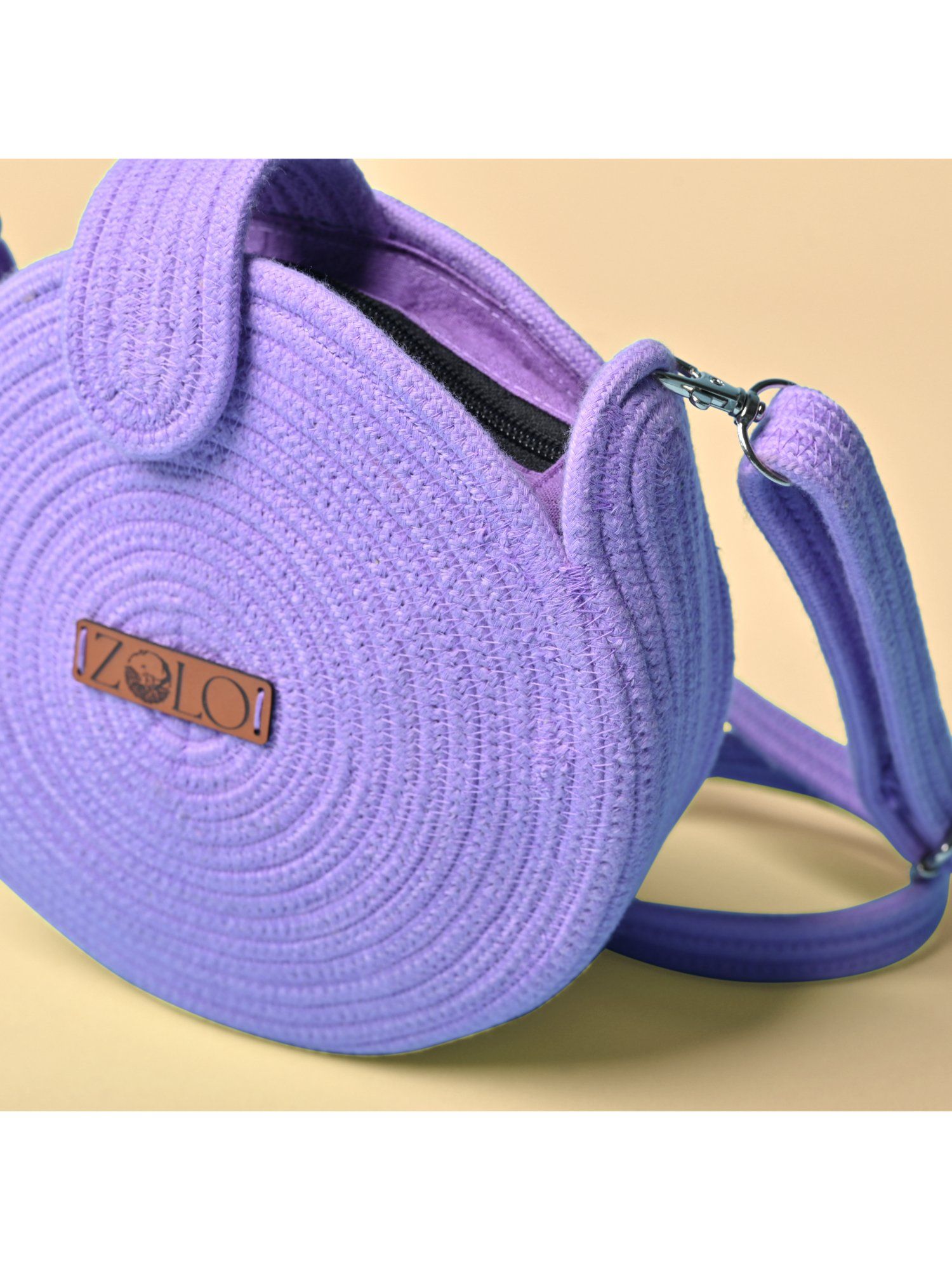 Buy Zolo Label Mini Moon Shaped Lilac Crossbody Bag Online