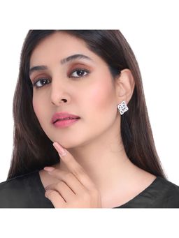 Yellow Chimes - Silver-Toned and Silver-Plated Quirky Studs Earrings