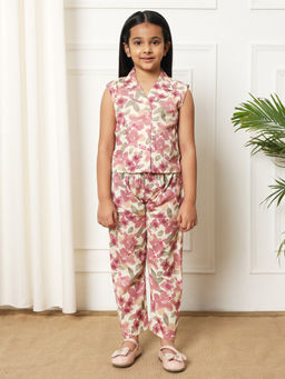 Readiprint - Girls Straight Style Cotton Fabric Mauve Co-Ord (Set of 2)