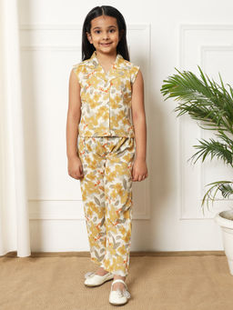 Readiprint - Girls Straight Style Cotton Fabric Yellow Co-Ord (Set of 2)