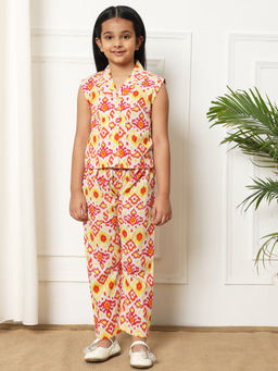 Readiprint - Girls Straight Style Cotton Fabric Multi-Color Co-Ord (Set of 2)