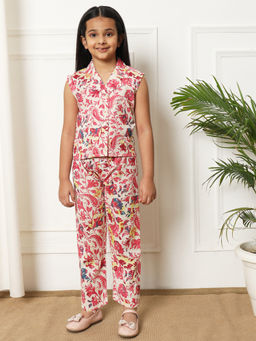 Readiprint - Girls Straight Style Cotton Fabric Pink Co-Ord (Set of 2)