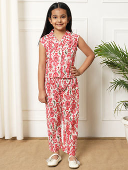Readiprint - Girls Straight Style Cotton Fabric Pink Co-Ord (Set of 2)