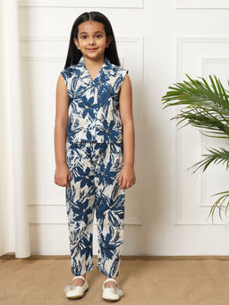 Readiprint - Girls Straight Style Cotton Fabric Blue Co-Ord (Set of 2)