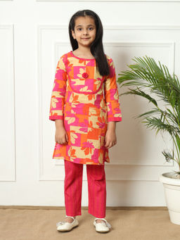 Readiprint - Straight Cotton Multi-Color Kurta with Pant (Set of 2)