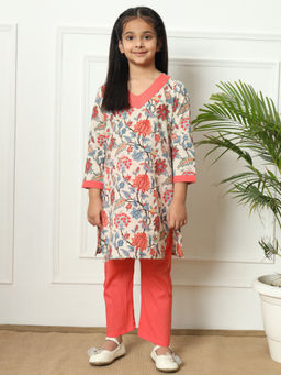 Readiprint - Straight Style Cotton Fabric Off-White Kurta with Pant (Set of 2)