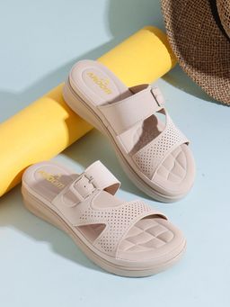 Aroom - Women Cream Platform Sandals
