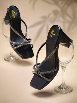Aroom - Women Black Block Heels