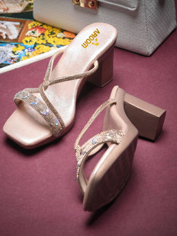 Aroom - Women Peach Block Heels