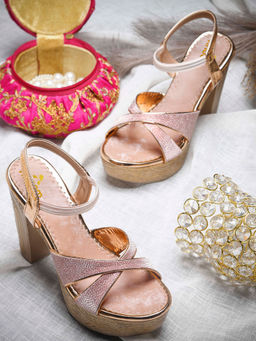 Aroom - Women Stylish Pink Design Sandals Heels