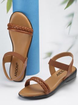 Aroom - Elegant Women Tan Sandals with Cushioned Insole