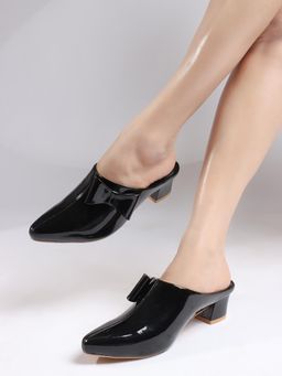 Aroom - Women Black Mules Heels