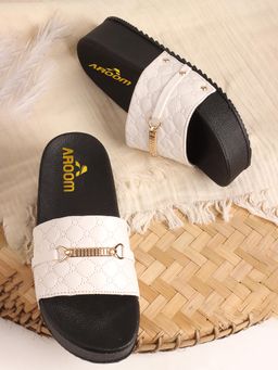 Aroom - Women White Trendy Platform Sandals