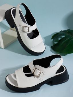 Aroom - Women White Block Sandals