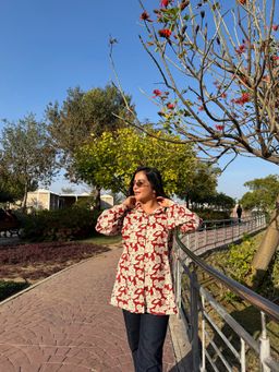 Anastay Clothing - Red Floral Bell Sleeves Shirt