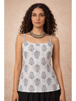 Anastay Clothing - Grey Cotton Floral Straight Kurti