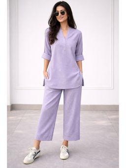 SUTRA CLOTHING - Lavender Cotton Solid Co-Ord Set