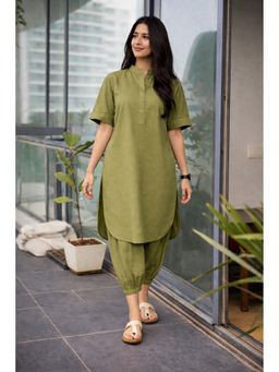 SUTRA CLOTHING - Green Cotton Solid Co-Ord Set