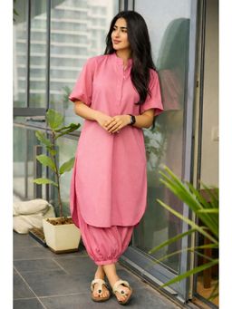 SUTRA CLOTHING - Pink Cotton Solid Co-Ord Set