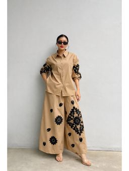SUTRA CLOTHING - Beige Cotton Floral Co-Ord Set